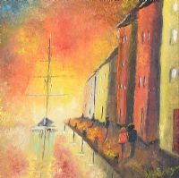LIFE AT THE DOCKS by Hayley Huckson at Ross's Online Art Auctions