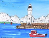 DONAGHADEE LIGHTHOUSE, COUNTY DOWN by Patrick Robinson at Ross's Online Art Auctions