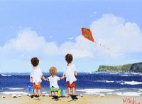 BROTHERS ON BALLYCASTLE BEACH by Michelle Carlin at Ross's Online Art Auctions