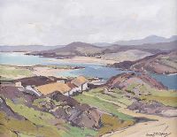 COTTAGES, DONEGAL by Gerald J.A. Carson at Ross's Online Art Auctions
