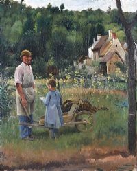 HELPING THE GARDENER by Irish School at Ross's Online Art Auctions