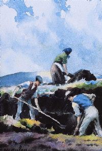 CUTTING TURF by Charles McAuley at Ross's Online Art Auctions