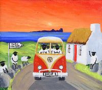 ANDY PATS WANDERING SHEEP VISIT TORY ISLAND by Andy Pats at Ross's Online Art Auctions