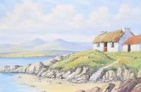 IRISH THATCHED COTTAGE by J. O'Leary at Ross's Online Art Auctions