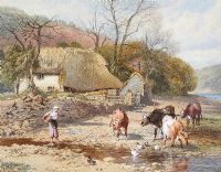 KILLGATE FARM ON THE RIVER DART by Myles Birket Foster RWS at Ross's Online Art Auctions