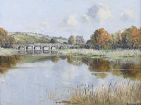 REEDS BY THE BRIDGE by Rowland Hill RUA at Ross's Online Art Auctions