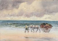COLLECTING SEA WRACK by Wycliffe Egginton RI RCA at Ross's Online Art Auctions