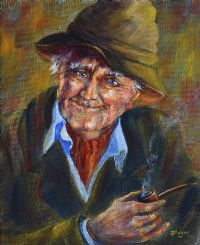OLD CHARLIE by Joan Kingan UWS at Ross's Online Art Auctions