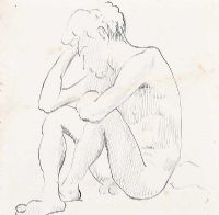 SEATED MALE NUDE STUDY by Mainie Jellett at Ross's Online Art Auctions