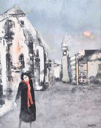 WOMAN BEFORE THE ALBERT CLOCK, 1977 SERIES by Lawson Burch RUA at Ross's Online Art Auctions