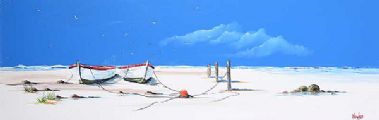 BEACHED BOATS by David Howes at Ross's Online Art Auctions