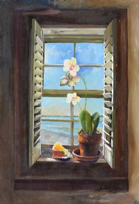 VIEW THROUGH THE WINDOW by Judith W. Huey at Ross's Online Art Auctions