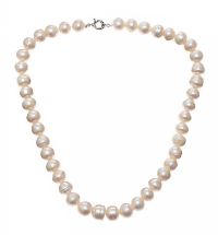 STRAND OF FRESH WATER PEARLS WITH STERLING SILVER CLASP at Ross's Online Art Auctions