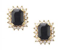18CT GOLD SAPPHIRE AND DIAMOND CLUSTER EARRINGS at Ross's Online Art Auctions