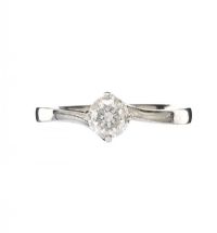18CT WHITE GOLD SOLITAIRE DIAMOND RING at Ross's Online Art Auctions