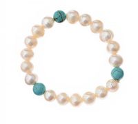 TURQUOISE AND PEARL BRACELET at Ross's Online Art Auctions