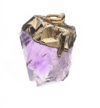GOLD MOUNTED AMETHYST PENDANT at Ross's Online Art Auctions