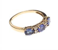 14CT GOLD TANZANITE AND DIAMOND RING at Ross's Online Art Auctions