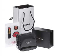 CHANEL MAKE-UP POUCH WITH BAG AND STICKERS at Ross's Online Art Auctions