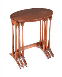 EDWARDIAN MAHOGANY NEST OF TABLES at Ross's Online Art Auctions