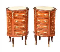 PAIR OF FRENCH STYLE MARBLE TOP LOCKERS at Ross's Online Art Auctions