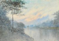 TREE BY THE LOUGH by William Percy French at Ross's Online Art Auctions