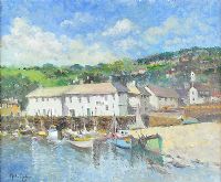 CALM WATER IN THE HARBOUR by John Ambrose at Ross's Online Art Auctions