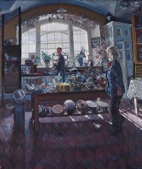 KITCHEN AT SEAFORDE HOUSE by Hector McDonnell RUA at Ross's Online Art Auctions