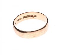 9CT ROSE GOLD BAND at Ross's Online Art Auctions
