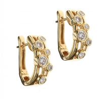 18CT GOLD DIAMOND EARRINGS IN THE STYLE OF BOODLES at Ross's Online Art Auctions