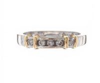 18CT WHITE GOLD FIVE STONE DIAMOND RING at Ross's Online Art Auctions