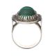 SILVER RING SET WITH MALACHITE AND MARCASITE at Ross's Online Art Auctions