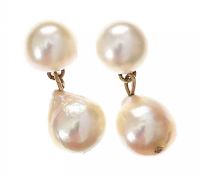 9CT GOLD PEARL DROP EARRING at Ross's Online Art Auctions