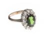 18CT WHITE GOLD GREEN SAPPHIRE AND DIAMOND RING at Ross's Online Art Auctions