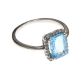 9CT WHITE GOLD BLUE TOPAZ AND DIAMOND RING at Ross's Online Art Auctions
