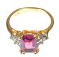 GOLD PLATED AMETHYST AND CRYSTAL RING at Ross's Online Art Auctions