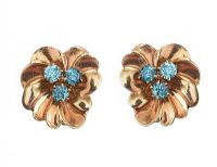 9CT GOLD BLUE TOPAZ CLIP-ON EARRINGS at Ross's Online Art Auctions
