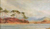 TREES BY THE LOUGH by Ken McKendry at Ross's Online Art Auctions