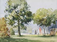 SAILING IN THE PARK by George Lyles at Ross's Online Art Auctions