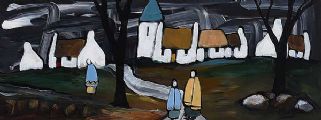 ON THE PATH TO THE VILLAGE by Irish School at Ross's Online Art Auctions