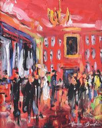 EVENING IN THE SHELBOURNE HOTEL, DUBLIN by Marie Devlin at Ross's Online Art Auctions