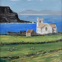 BALLINTOY CHURCH by Eileen McKeown at Ross's Online Art Auctions