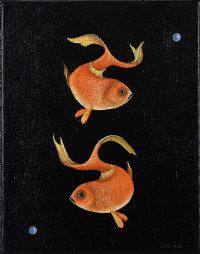 GOLD FISHES & BLUE PEARLS by Kevin Meehan at Ross's Online Art Auctions