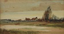 COTTAGES IN A LANDSCAPE by H. Coldrick at Ross's Online Art Auctions
