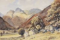 DISTANT MOUNTAINS by J. Ingham Riley at Ross's Online Art Auctions