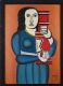 WOMAN WITH VASE, AFTER FERNAND LEGER by Sam Spence at Ross's Online Art Auctions