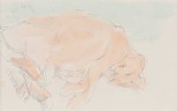 SLEEPING CAT II by Gerard Dillon at Ross's Online Art Auctions