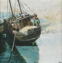 COUNTY DOWN FISHING BOAT by Richard J. Croft PPRUA at Ross's Online Art Auctions