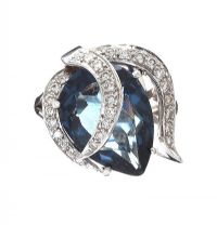WHITE GOLD BLUE STONE AND DIAMOND RING at Ross's Online Art Auctions