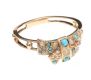 ANTIQUE 9CT GOLD TURQUOISE AND SEED PEARL RING at Ross's Online Art Auctions